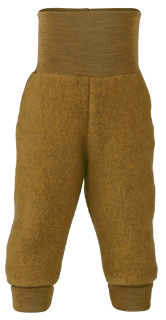 Rostoucí kalhoty bio merino fleece šafránové