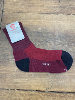 Froté ponožky volný lem - 75% merino vlny - červené