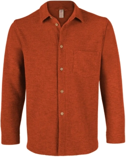 Vlněná košile - cihlově čerená