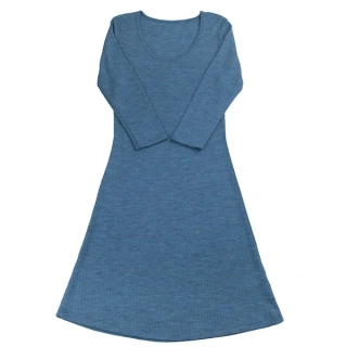 Dámské šaty 3/4 rukávy - modrá demin