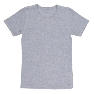 Dětské tričko, krátký rukáv - merino vlna, šedé