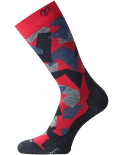 Středně silná trekingová ponožka červená