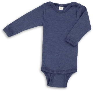 Body - dlouhý rukáv, bio merino vlna/hedvábí námořnická modř