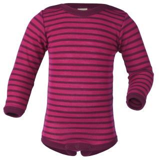 Body - dlouhý rukáv, merino vlna/hedvábí, malina/orchidea