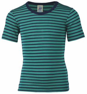 Dětské tričko, krátký rukáv - merino vlna/hedvábí, eisvogel/marine