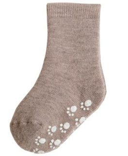 Vlněné ponožky s protiskluzem, béžové