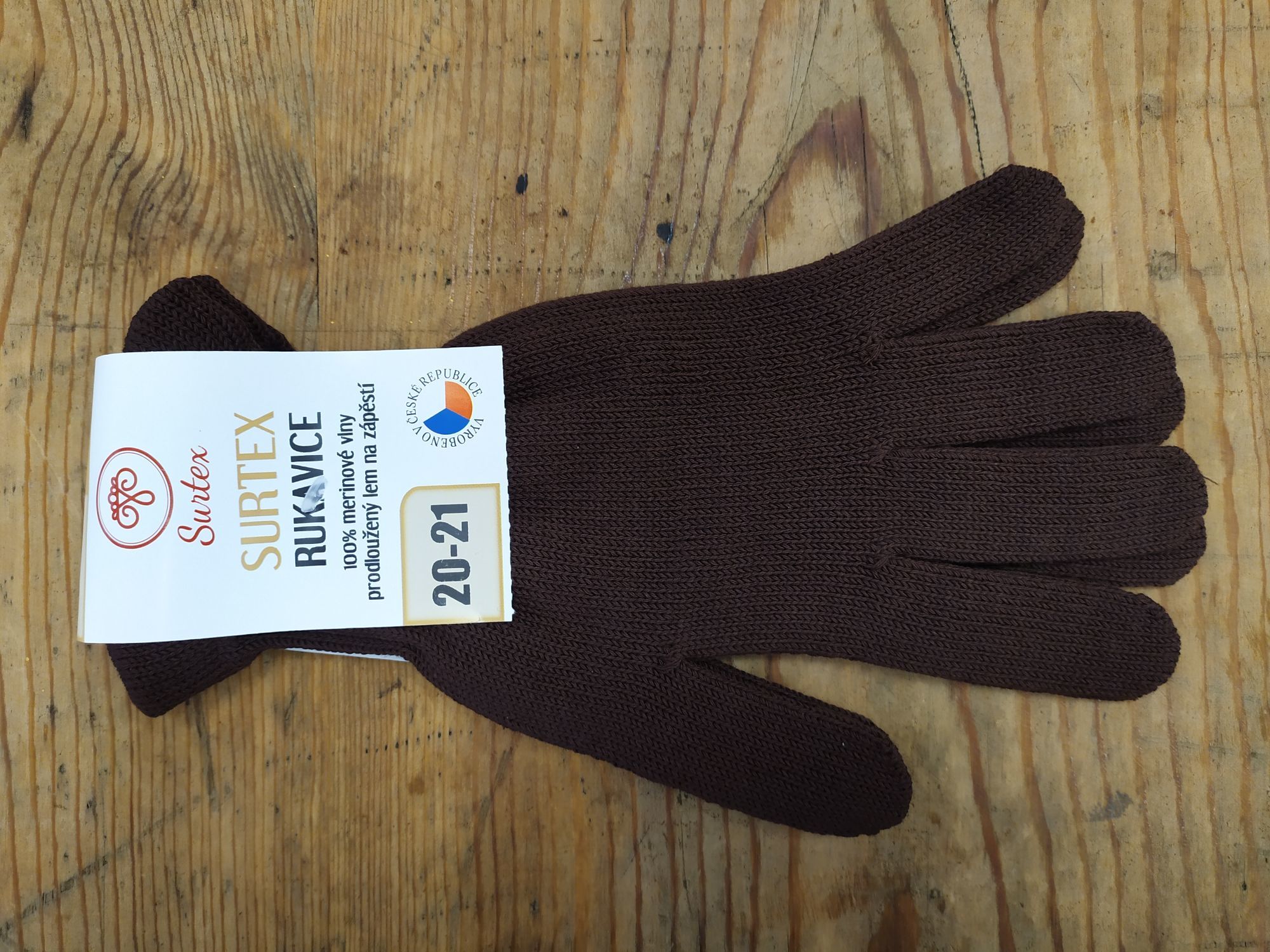 Vlněné rukavice Surtex hnědé