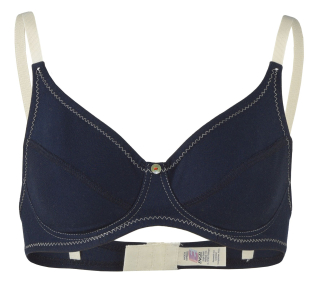 Podprsenka bez kostic, interlock - biobavlna, perleťový knoflíček, I