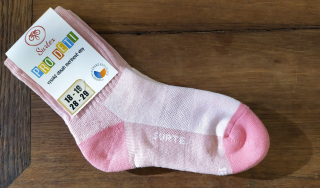Dětské sportovní ponožky Surtex - volný lem, růžové