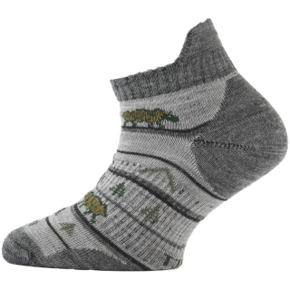 Junior ponožky merino slabší nízké, šedé