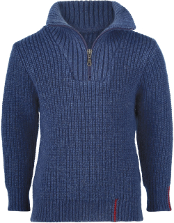 Dětský svetr s límcem na zip - barva oceán