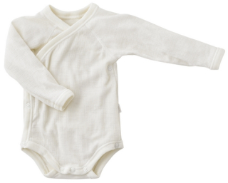 Zavinovací body dlouhý rukáv, merino vlna, barva natur